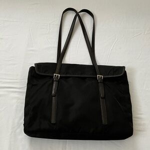 PRADA Vintage Tessuto Nylon Shoulder Tote Black